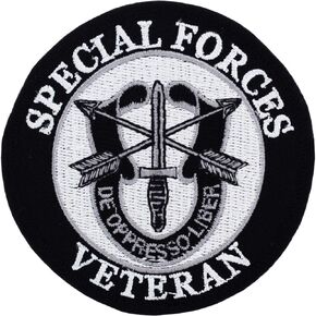 United States Army Special Forces Veteran Patch De Oppresso Liber, with Iron-On Adhesive