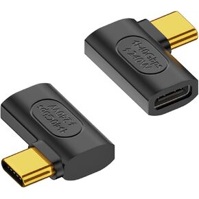 Duttek محول USB C بزاوية قائمة مع 240 وات PD، محول USB C ذكر إلى أنثى 40 جيجابت في الثانية، موسع محول USB C إلى USB C 90 درجة مع فيديو 8K@60 هرتز لجهاز iPad Pro، iPhone 15، Steam Deck 2 Pack