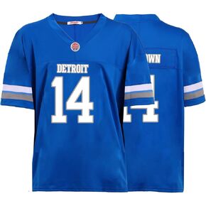 Custom Mens/Youth Football Stitched T-Shirt for Sports Fan Blue