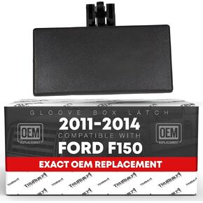 TRUBUILT1 AUTOMOTIVE Glove Box Latch Replacement - Compatible with 2011-2014 Ford F-150 - Gray, Plastic - OEM BC3Z-1506072-AB, BL3Z-1506072-AG