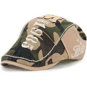 قبعة رجالية من القطن في الهواء الطلق مموهة لموزع الصحف مسطحة Ivy Gatsby Cabbie Newsboy Hat Caps