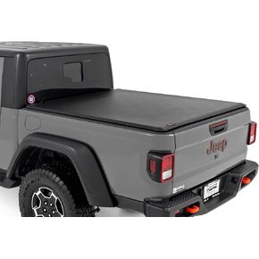 Rough Country Hard Low Profile Tri-fold Bed Cover for Jeep Gladiator (2020-2024) - 5ft (60.3") Weatherproof Tonneau Covers