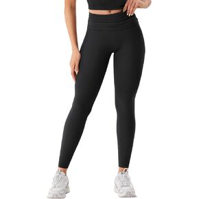 YEOREO Romola Fold Over Waist Yoga Leggings for Women - Buttery Soft, Hidden Scrunch Butt Lifting Workout Tights