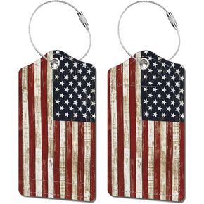 2 Pack Luggage Tags for Suitcase, Fashion Leather Suitcase Tags Cruise Ship with Privacy Cover and Double Metal Loop for Women Men Girls Boys Travel Baggage Bag Backpack Tags，Beige Checkered