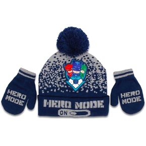 PJ Masks Winter Hat and Mittens Set - Bundle with PJ Masks Knit Beanie, Mittens, Stickers for Toddlers | PJ Masks Gifts for Kids, Boys, Girls
