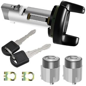 Ignition & Door Lock Cylinder Kit with 2 Keys Compatible for Chevy GMC C/K Pickup Suburban Tahoe Yukon 1995-1997 Replace OE Number 702671 702674