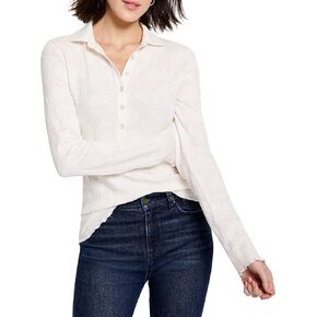 NIC+ZOE Women's Lace Knit Collared Top