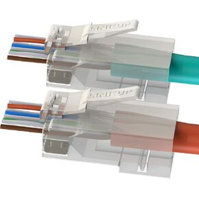 LINKUP - Strain Relief RJ45 Boots for Cat6 Cat5e Ethernet Connector | EZ Pass Thru Connector Cover | 105 pcs