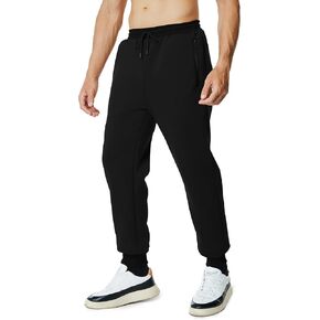 Mens Sweatpants with Zipper Pockets Workout Fleece Athletic Pants Casual Drawstring Jogger Pants