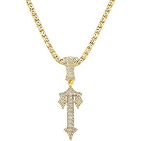 LuxeFlex Hip Hop Cross Sword Necklaces with 12MM 20" Miami Cuban Link Chain, Iced Out Diamond Initial T Pendant Necklace, Alphabet Letter Pendant Choker, Trendy Rapper Jewelry for Men Women