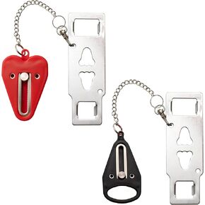 JJ KENT Sleep EZ Door Jam Portable Door Lock - Door Security Lock for Hotels, B & B's, Dorm Rooms - Portable Door Stopper - Travel Door Lock - 2-Pack