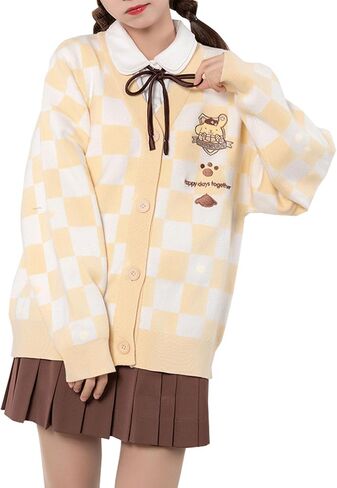 Kawaii Cinnamoroll Cardigan Sweaters for Women Girls Long Sleeve Open Front Knit Cardigans JK School Uniform in Saudi Arabia