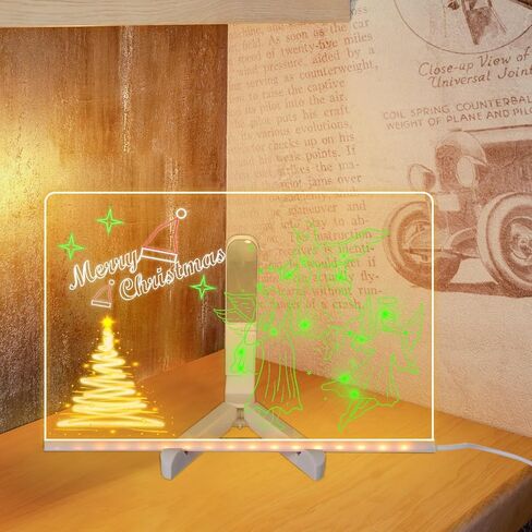 11.8"x7.9" LED Note Board with Colors, Stand & 7pcs Colored Pens & 2pcs Clean Cloth Acrylic Light Up Dry Erase Board LED Writing Desk Glow Memo Message Board for Shops, Room in Saudi Arabia
