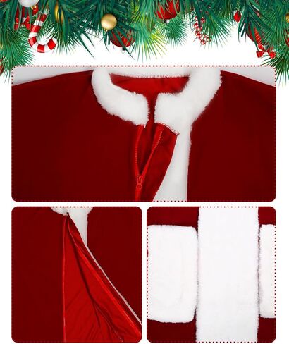Adult Santa Costume with Mask Funny Cosplay Costume Christmas Costumes Green Santa Suit Santa Claus Costume for Men in Saudi Arabia