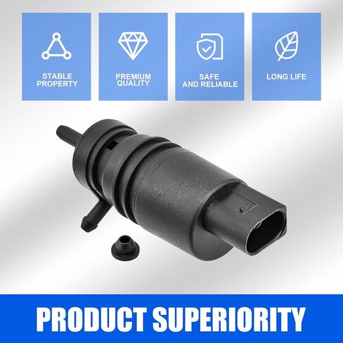 1 PC Car Front Windshield Washer Pump, PA66 Water Spray Motor with Sealing Ring, 2 Pin Standard Replacement 67128362154 67128377612 67127302588, Compatible with BMW E36 E46 E53 E86 (Black) in Saudi Arabia
