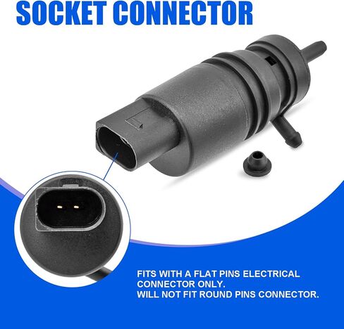 1 PC Car Front Windshield Washer Pump, PA66 Water Spray Motor with Sealing Ring, 2 Pin Standard Replacement 67128362154 67128377612 67127302588, Compatible with BMW E36 E46 E53 E86 (Black) in Saudi Arabia