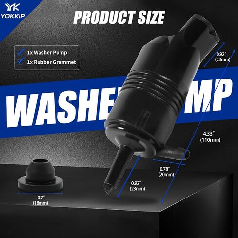 Rear Washer Pump Replacement for Buick/Cadillac/Chevrolet/Oldsmobile/Pontiac/GMC - Washer Fluid Pump with Grommet Replaces OEM: 89001126, 22127573, 22087136 in Saudi Arabia