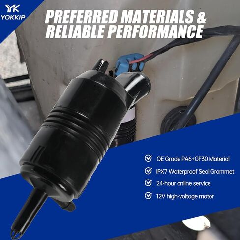 Rear Washer Pump Replacement for Buick/Cadillac/Chevrolet/Oldsmobile/Pontiac/GMC - Washer Fluid Pump with Grommet Replaces OEM: 89001126, 22127573, 22087136 in Saudi Arabia