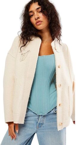 Free People Willow Bomber Ivory XS (Women's 0-2) in Saudi Arabia