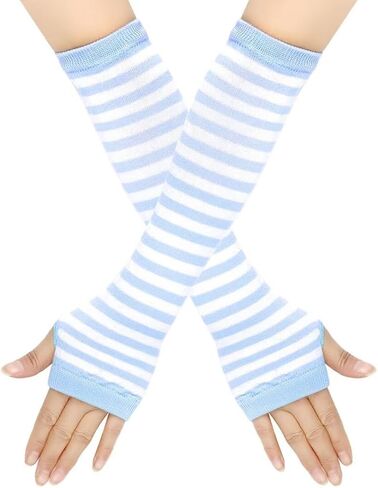 Knit Arm Warmer Thumb Hole Stretchy Gloves Women Long Fingerless Gloves Halloween Cosplay Accossaries in Saudi Arabia