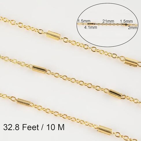 Jabogrii 5 Meters Flat Star Jewelry Making Chains 18K Gold Plated Brass Chain for Jewelry Making Handmade Chain Bulk Craft Chain Roll Jewelry Findings in Saudi Arabia