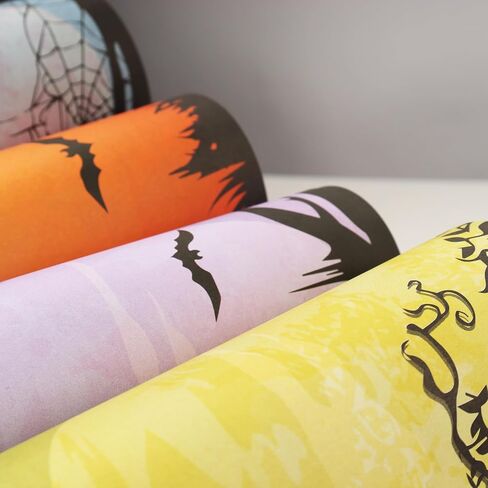 قرطاسية الهالوين، 4 تصميمات من الحروف ذات الرأسية ذات الحدود الكرتونية لدعوات حفلات الهالوين والطباعة المدرسية، 8.5 بوصة × 11 بوصة in Kuwait