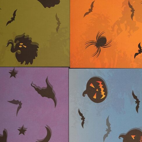 قرطاسية الهالوين، 4 تصميمات من الحروف ذات الرأسية ذات الحدود الكرتونية لدعوات حفلات الهالوين والطباعة المدرسية، 8.5 بوصة × 11 بوصة in Kuwait