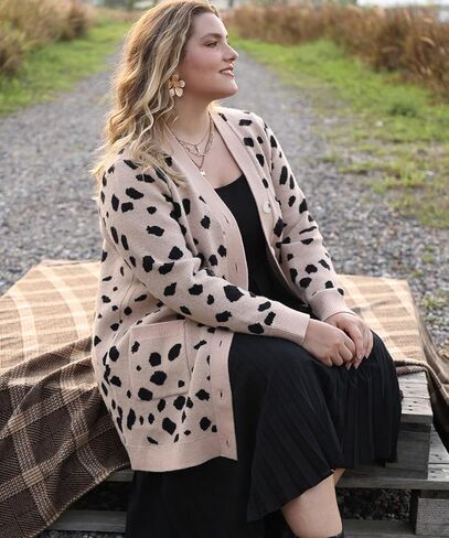 RITERA Womens Plus Size Cardigans Sweatershirts Coat Open Front Button Up Long Sleeeve Oversize Winter Outfit XL-5XL in Kuwait