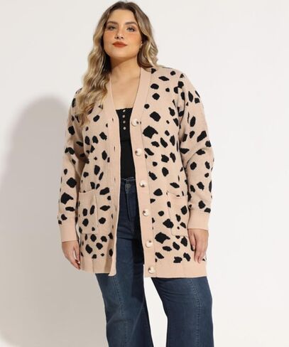 RITERA Womens Plus Size Cardigans Sweatershirts Coat Open Front Button Up Long Sleeeve Oversize Winter Outfit XL-5XL in Kuwait