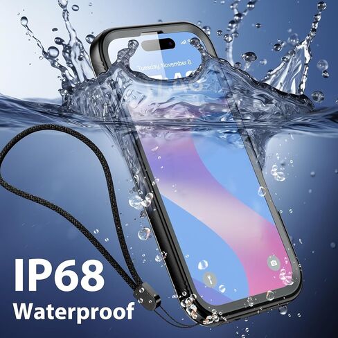 SPORTLINK for iPhone 16 Pro Case Waterproof - Built in Screen Protective, IP68 Underwater /6.6FT Military Dropproof/Dustproof/Full Body Phone Case 6.3 inch Black/Clear in Saudi Arabia