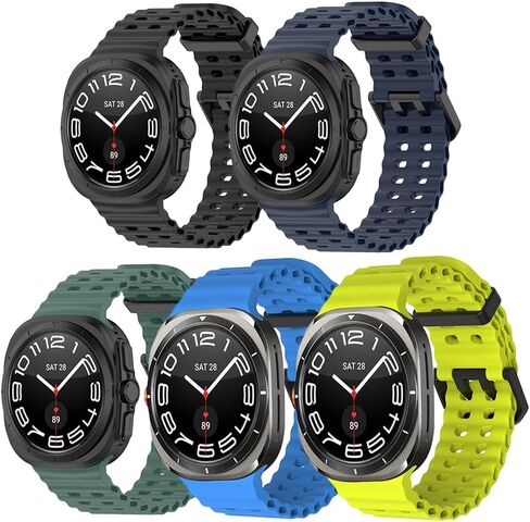 لساعة Galaxy Watch 7 Ultra Band 47 مم، (3 عبوات) ملحق بديل لحزام رياضي من السيليكون الناعم متوافق مع Samsung Galaxy Watch Ultra Band in Kuwait