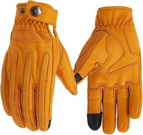Motocross Riding Protective Vented Leather Sheepskin Motorcycle Gloves Touchscreen Fingers Men and Women Motocross Riding Gloves in Saudi Arabia