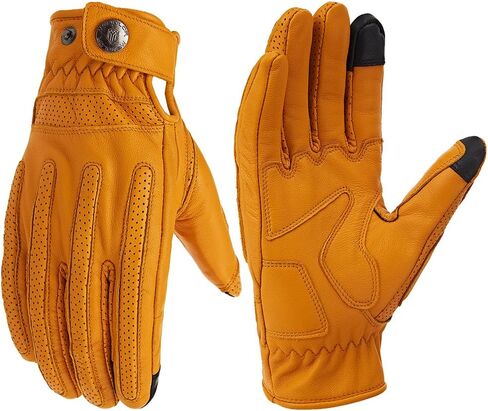 Motocross Riding Protective Vented Leather Sheepskin Motorcycle Gloves Touchscreen Fingers Men and Women Motocross Riding Gloves in Saudi Arabia
