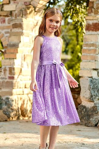 GRACE KARIN Girls Sequin Party Dress Cute Girls Formal Princess Midi Dress for Wedding (6-14Y) in Saudi Arabia