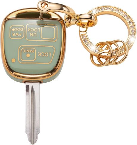 Gematay لغطاء مفتاح Lexus Key Fob مع سلسلة مفاتيح، حامل غطاء غطاء المفتاح متوافق مع Lexus GX460 RX350 ES350 IS250 GX460 LX570 IS350 GS430 GS300 GS450h is-C is-F Smart Key Fob، أخضر in Kuwait