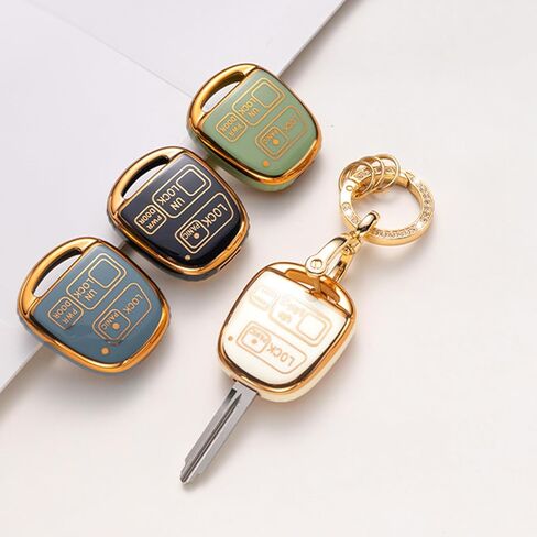 Gematay لغطاء مفتاح Lexus Key Fob مع سلسلة مفاتيح، حامل غطاء غطاء المفتاح متوافق مع Lexus GX460 RX350 ES350 IS250 GX460 LX570 IS350 GS430 GS300 GS450h is-C is-F Smart Key Fob، أخضر in Kuwait