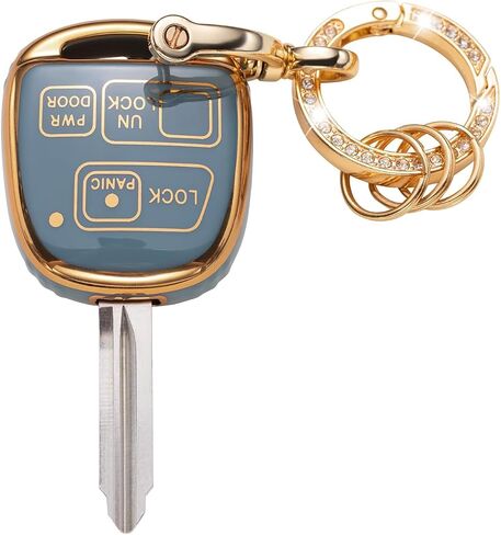 Gematay لغطاء مفتاح Lexus Key Fob مع سلسلة مفاتيح، حامل غطاء غطاء المفتاح متوافق مع Lexus GX460 RX350 ES350 IS250 GX460 LX570 IS350 GS430 GS300 GS450h is-C is-F Smart Key Fob، أخضر in Kuwait