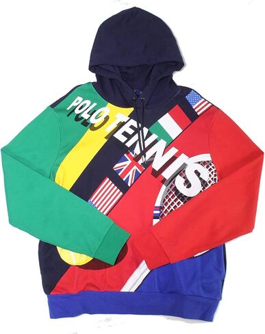 POLO RALPH LAUREN Men's Sweater Large Pullover Hoodie Colorblock in Saudi Arabia