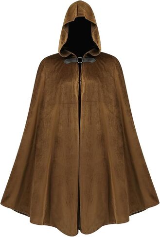 Cloak With Hood Men Medieval Cloak Wizard Robe Renaissance Cape Unisex Halloween Costume Cosplay Prop For Women in Saudi Arabia