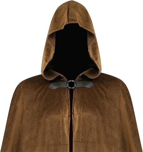 Cloak With Hood Men Medieval Cloak Wizard Robe Renaissance Cape Unisex Halloween Costume Cosplay Prop For Women in Saudi Arabia