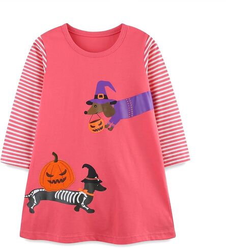 HOMAGIC2WE Toddler Girl Dress Kids Long Sleeve Cotton Casual Cute Playwear Dresses Fall Soft Clothes in Saudi Arabia