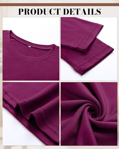 3 Pack Women's Long Sleeve T Shirts, Crewneck Side Split Tops, Round Hem Pullover Shirts, Loose Casual Tunic Tops in Saudi Arabia