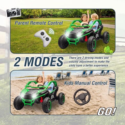 24V 2 Seater Ride On UTV for Kids w/Parents Remote Control, Power Wheels, 400W High-Power, Four-Wheel Suspension, 20" Seat, Bluetooth, MP3, USB, LED Lights, Horn, Rear Storage, 3.73-4.97 MPH, Ages 3+ in Saudi Arabia