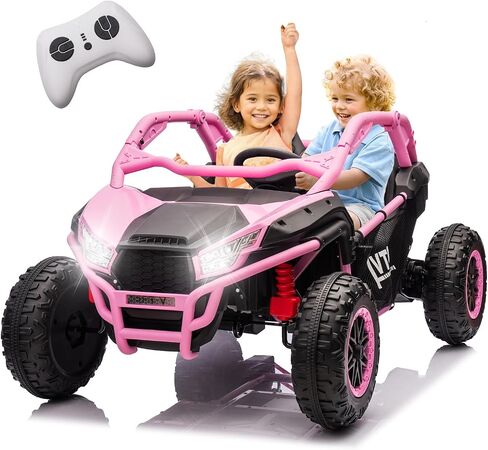 24V 2 Seater Ride On UTV for Kids w/Parents Remote Control, Power Wheels, 400W High-Power, Four-Wheel Suspension, 20" Seat, Bluetooth, MP3, USB, LED Lights, Horn, Rear Storage, 3.73-4.97 MPH, Ages 3+ in Saudi Arabia