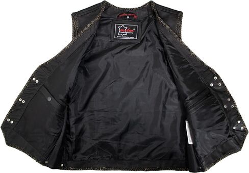 Men's motorcycle leather vest with an eagle embossing (M) in Saudi Arabia