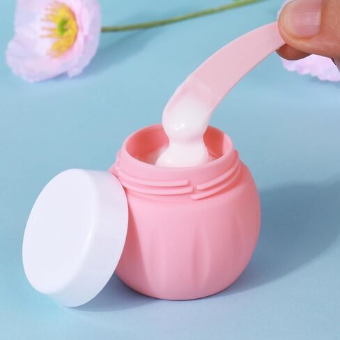 Travel Containers for Toiletries, GLAMFIELDS TSA Approved 1.7oz 50ml Travel Size Silicone Cream Jars BPA Free, Leak-proof Travel Essentials with Lid for Cosmetic Face Hand Body Cream Macaron (4 Pack) in Kuwait