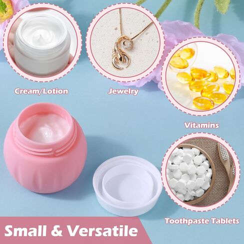 Travel Containers for Toiletries, GLAMFIELDS TSA Approved 1.7oz 50ml Travel Size Silicone Cream Jars BPA Free, Leak-proof Travel Essentials with Lid for Cosmetic Face Hand Body Cream Macaron (4 Pack) in Kuwait