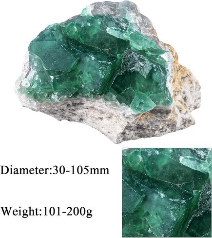 Rockcloud Natural Fluorite Crystal Geode Cluster Irregular Mineral Raw Stone Reiki Specimen for Chakra Meditation, 0.22-0.44 lb in Kuwait