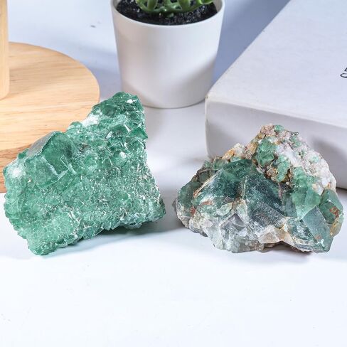 Rockcloud Natural Fluorite Crystal Geode Cluster Irregular Mineral Raw Stone Reiki Specimen for Chakra Meditation, 0.22-0.44 lb in Kuwait