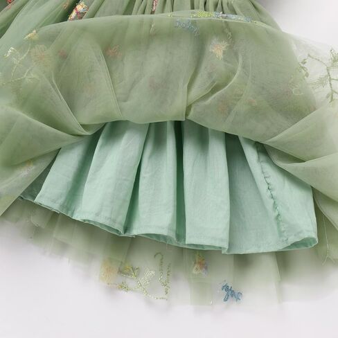 ODASDO Kids Girls Tutu Tulle Ruffle Sleeve Princess Dress Birthday Party Pageant Holiday Wedding Formal Occasion Dresses in Saudi Arabia